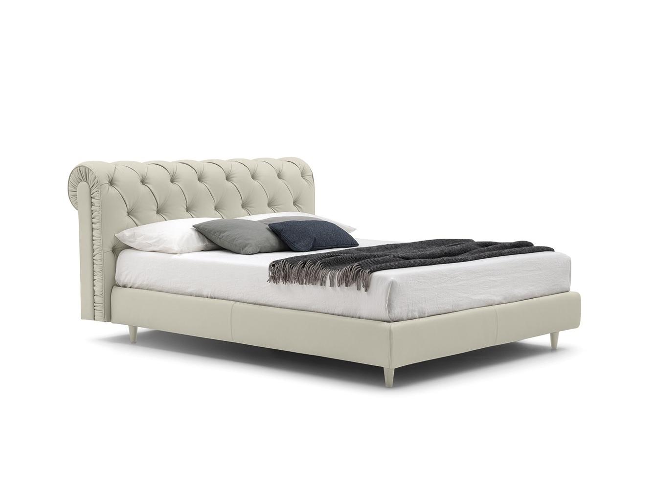 EXIGE Double bed with tufted headboard