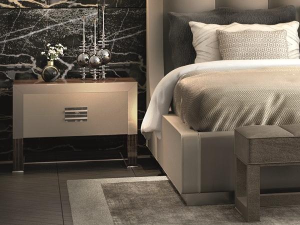 ORWELL Rectangular lacquered bedside table with drawers