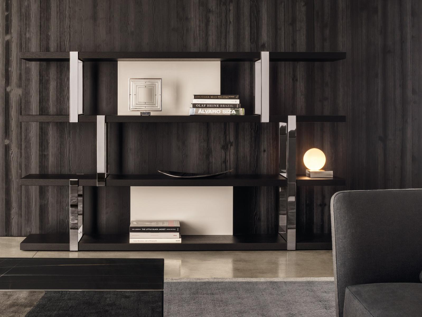 DALTON CHROME Open wooden bookcase