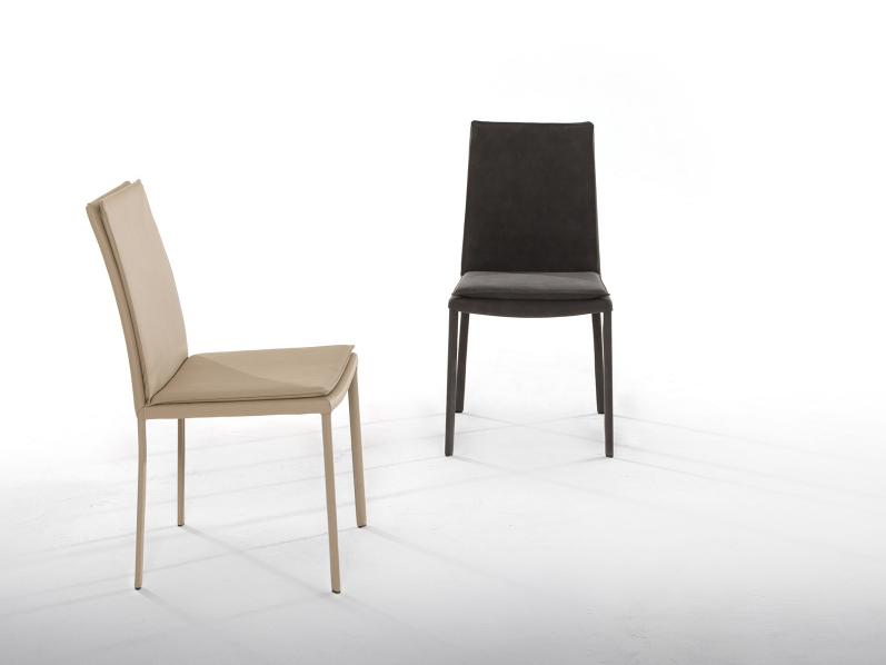 SCARLET Leather chair with integrated cushion
