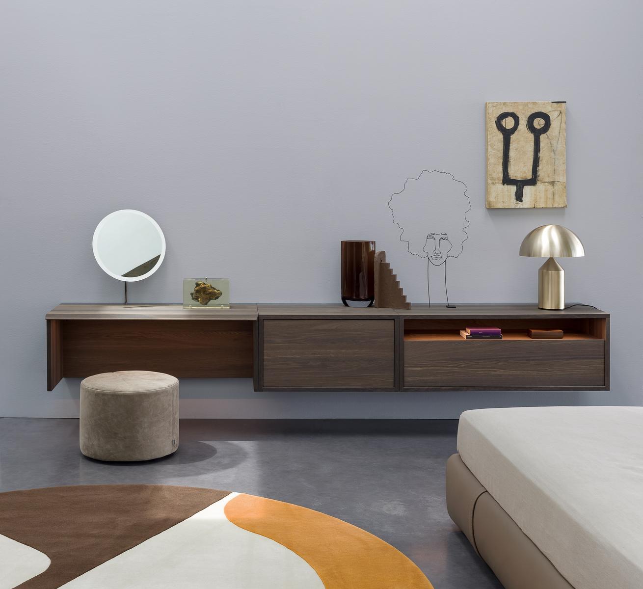 C-SYSTEM Sectional wall-mounted wooden storage wall