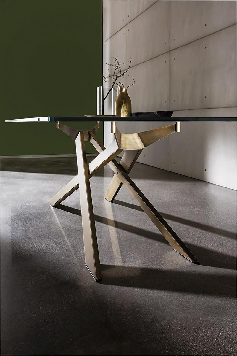 CROSS Rectangular glass table