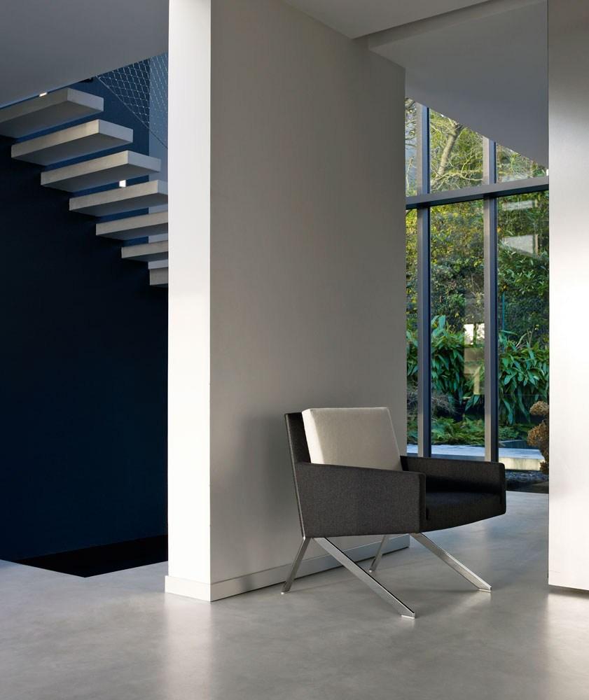 THEO Fabric easy chair with armrests