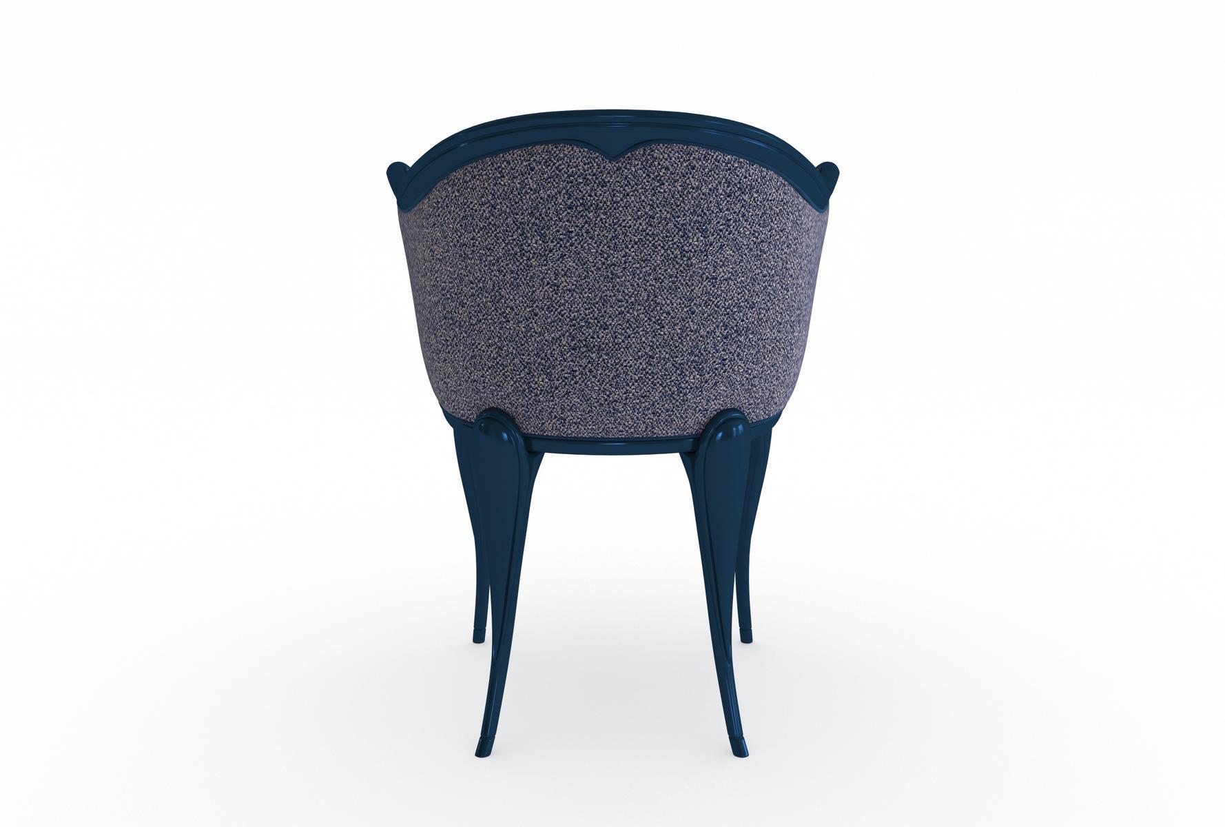 VANESIO Wooden and fabric chair with armrests