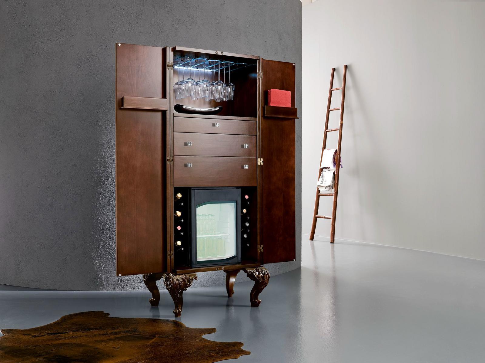MINIMAL BAROQUE Wooden bar cabinet