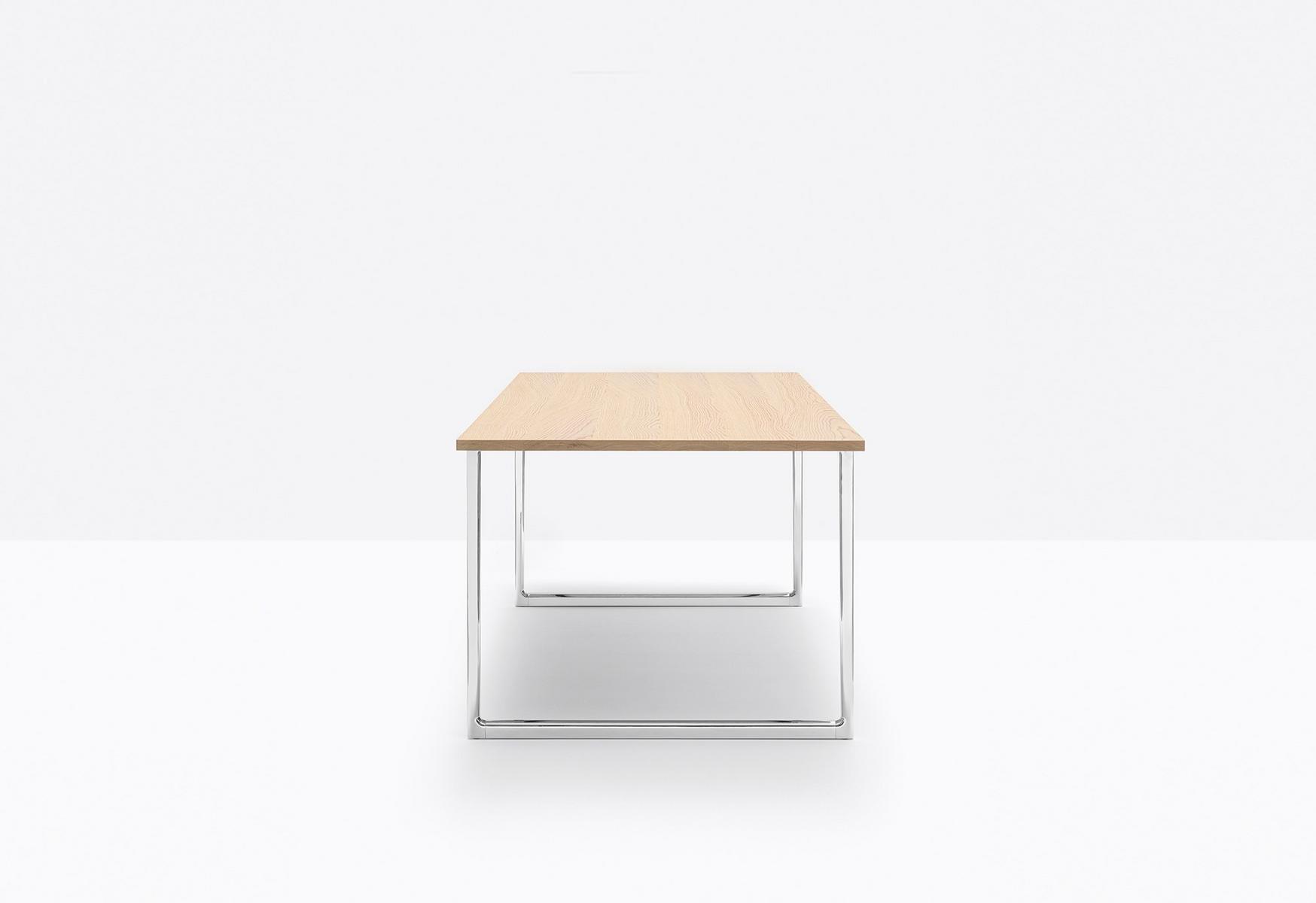 TOA DESK TOA240X90 Rectangular oak and aluminium table