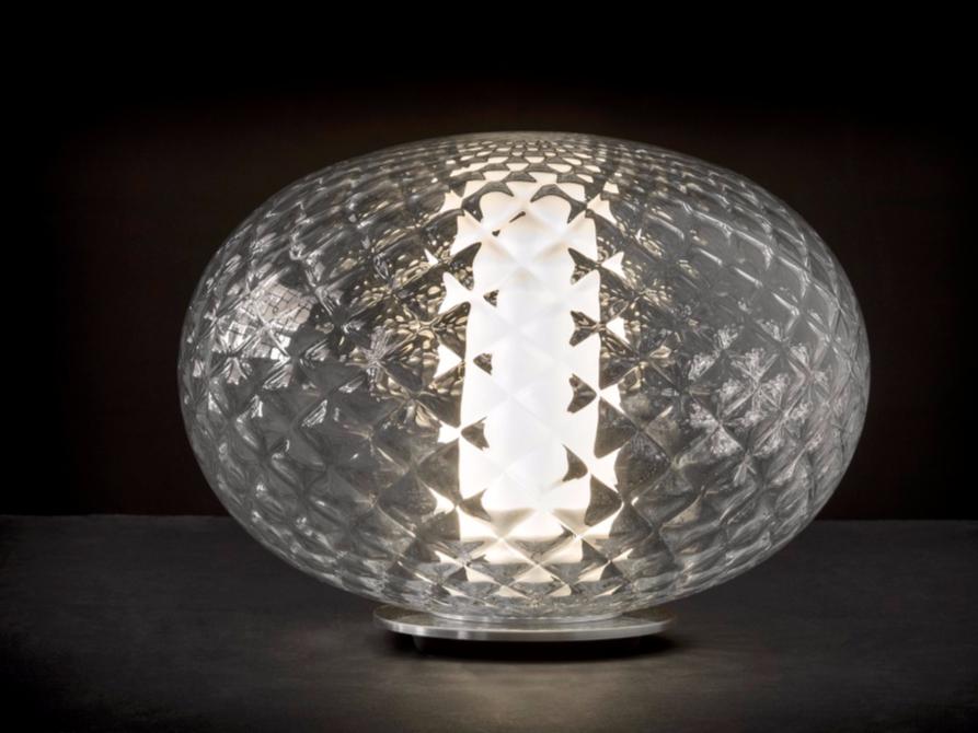RECUERDO - 284 LED glass and aluminium table lamp