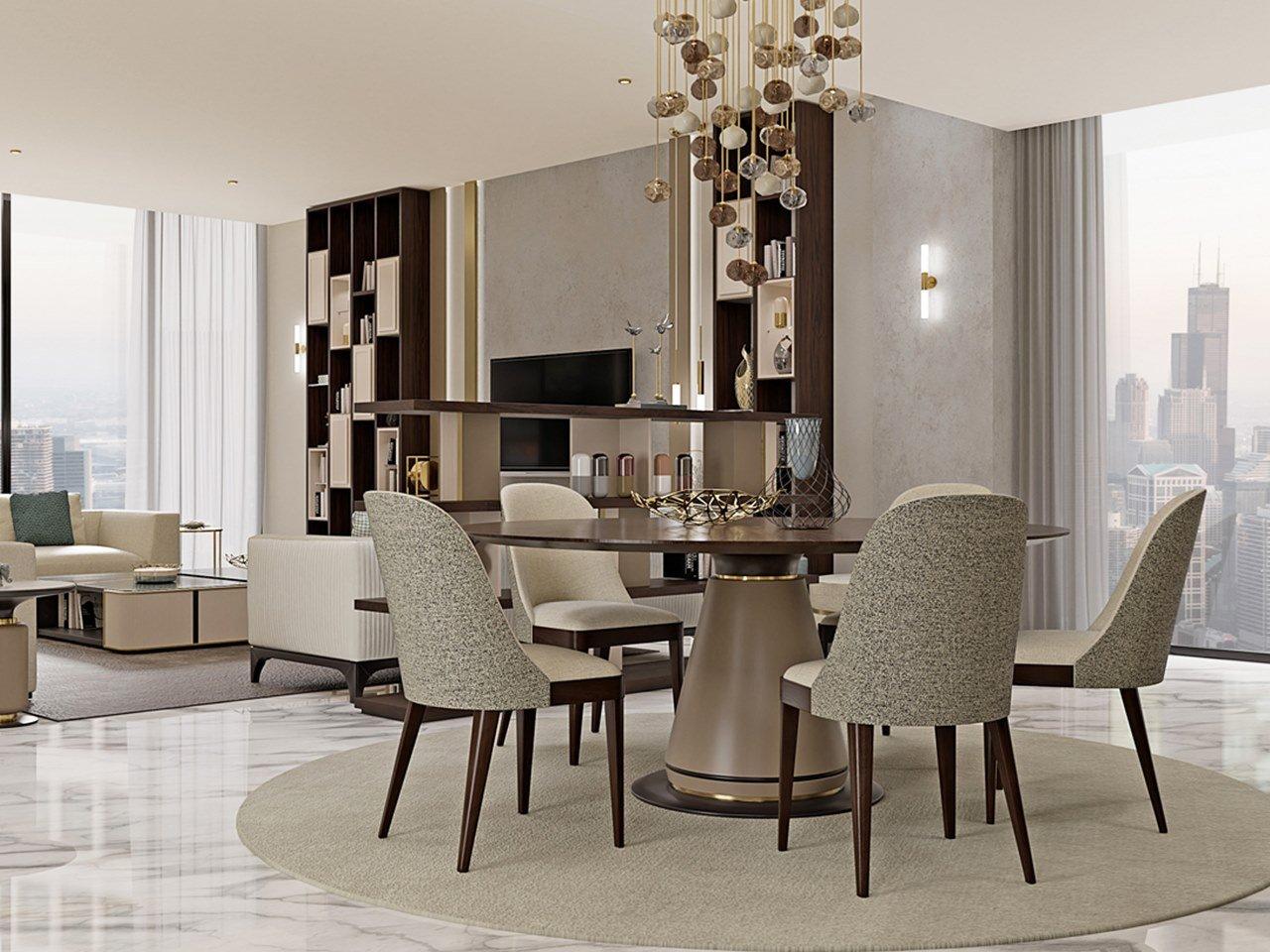 PR.410 Round walnut table