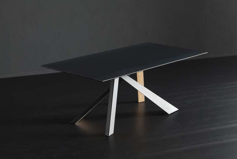 DETROIT + METAL/ LEGNO Rectangular iron dining table