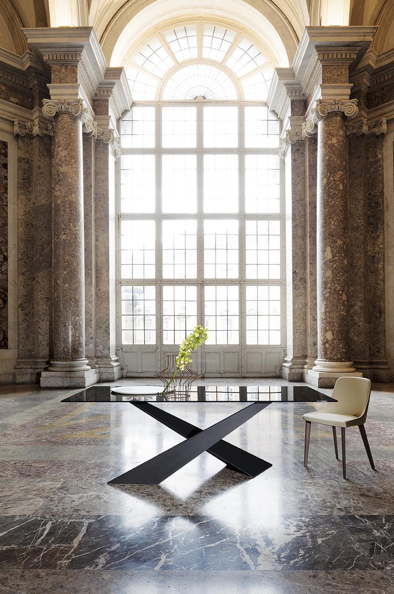 LIVING - GRAPHITE &AMP; SMOKED CRYSTAL Rectangular crystal table