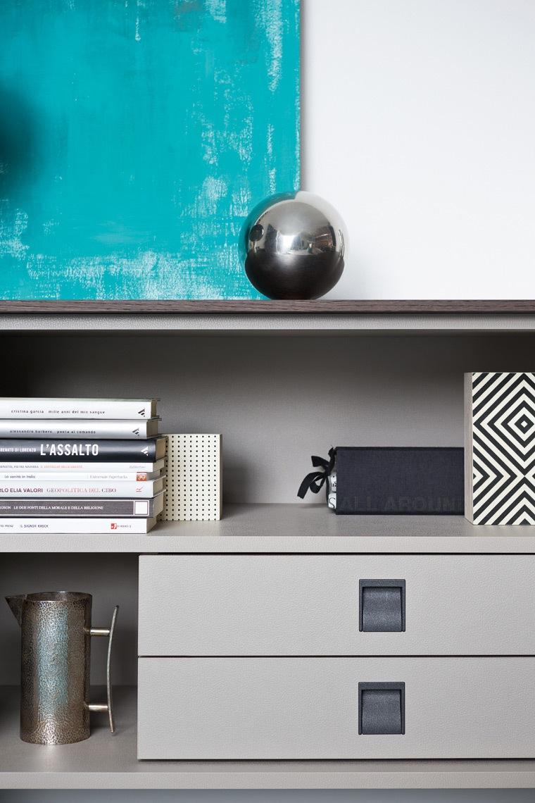 RECTA Modular veneer sideboard with doors