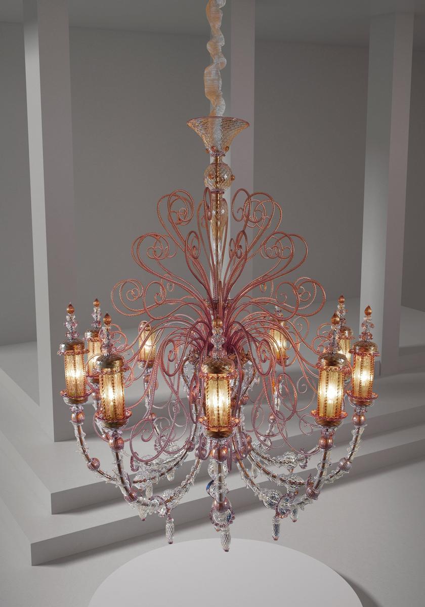 BUCINTORO Glass chandelier with crystals