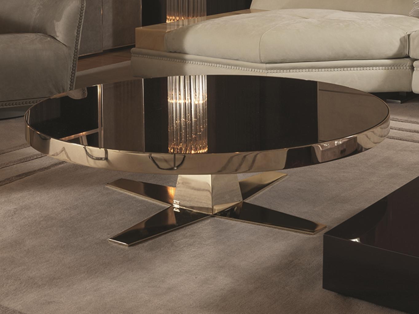 BOURBON Round metal coffee table