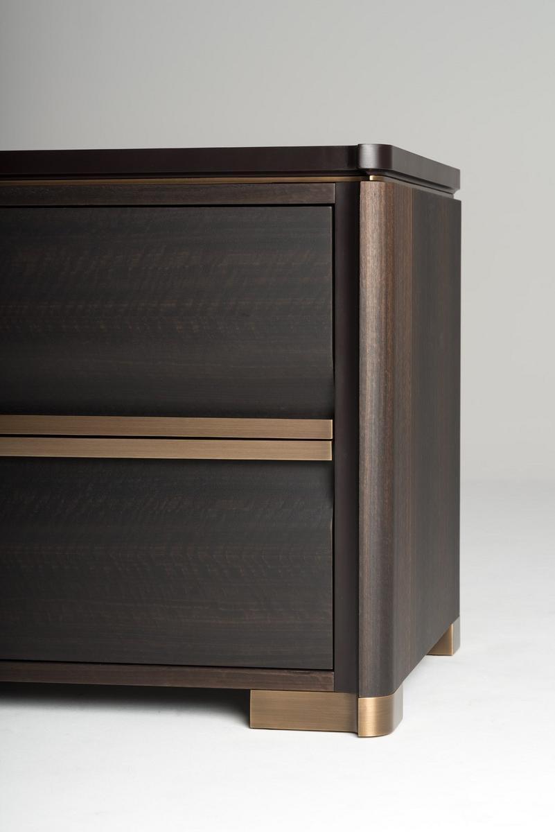 ERCOLE Eucalyptus TV cabinet with drawers