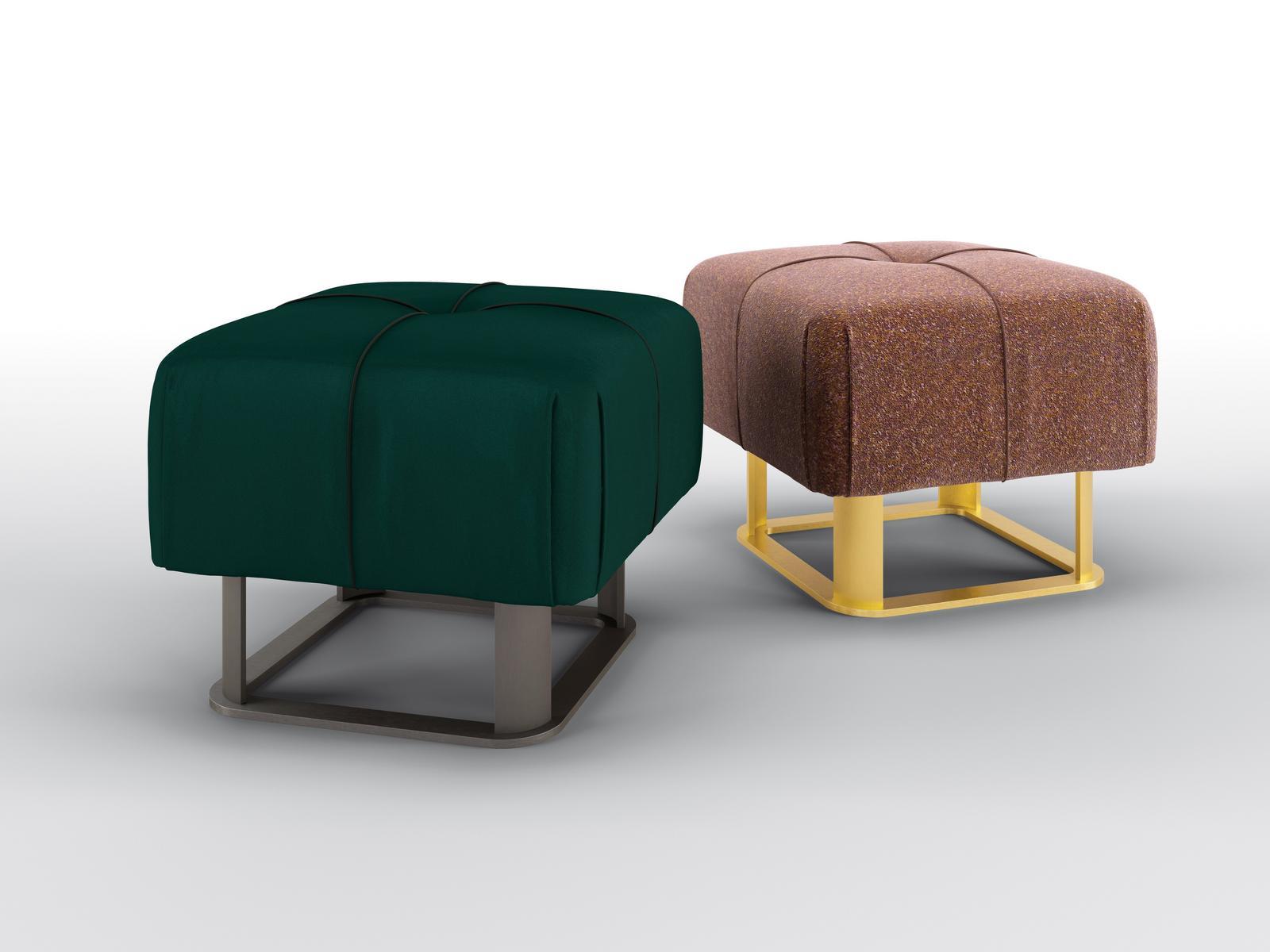 BELLE Square velvet pouf
