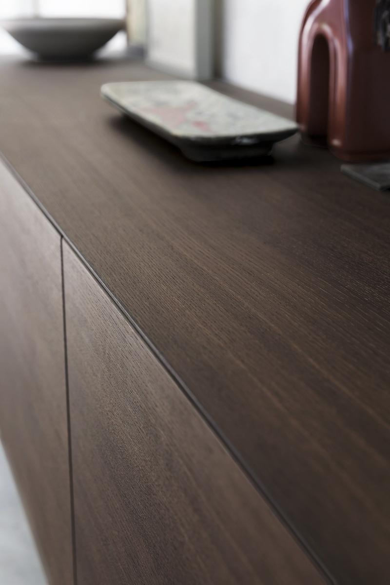 LINEA Suspended oak sideboard with doors