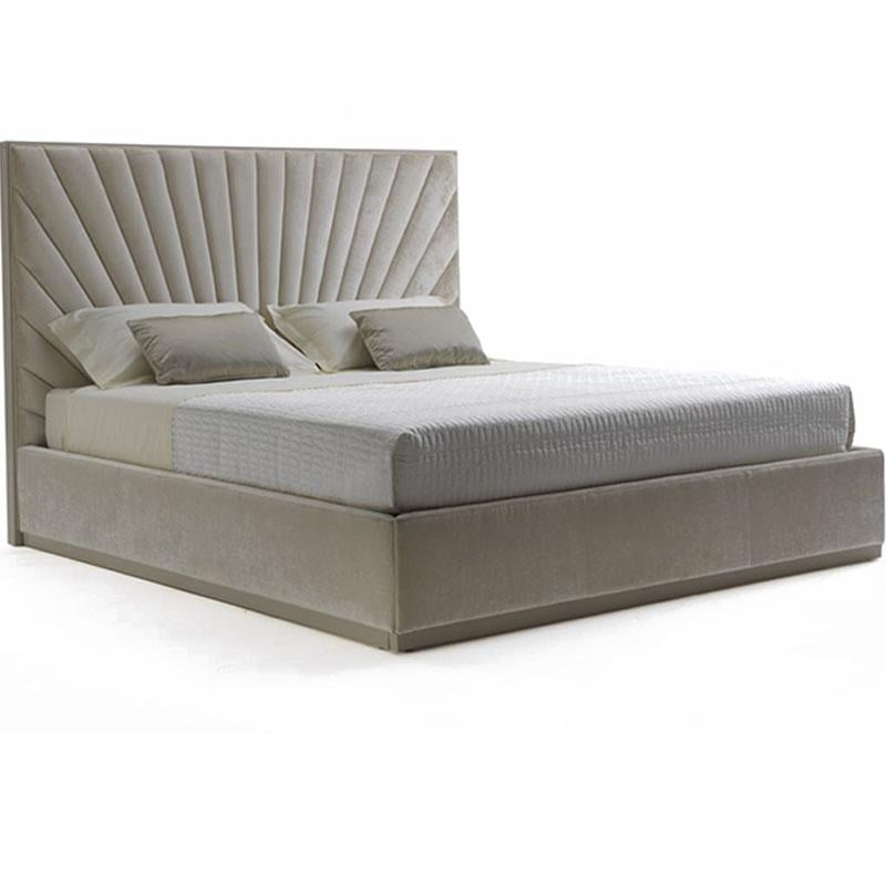 ELLIOT Fabric bed with upholstered headboard