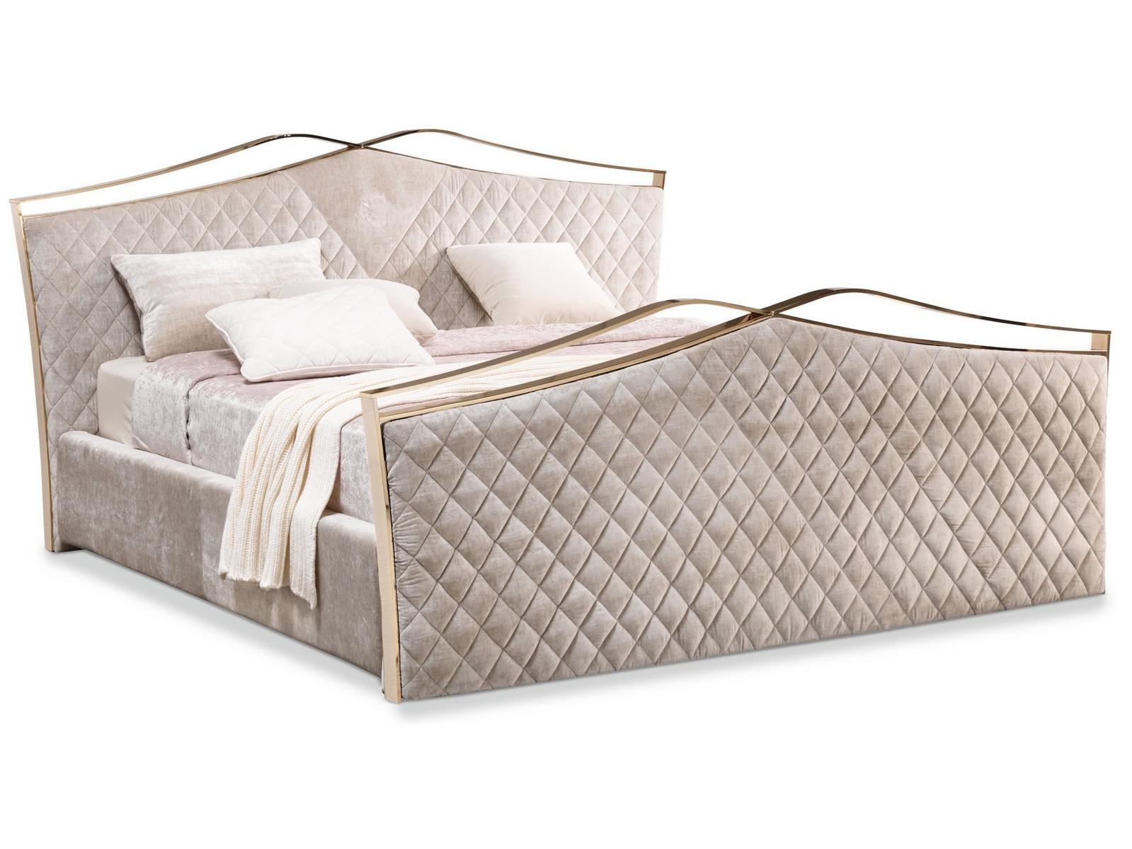 VALENTINO Upholstered velvet double bed