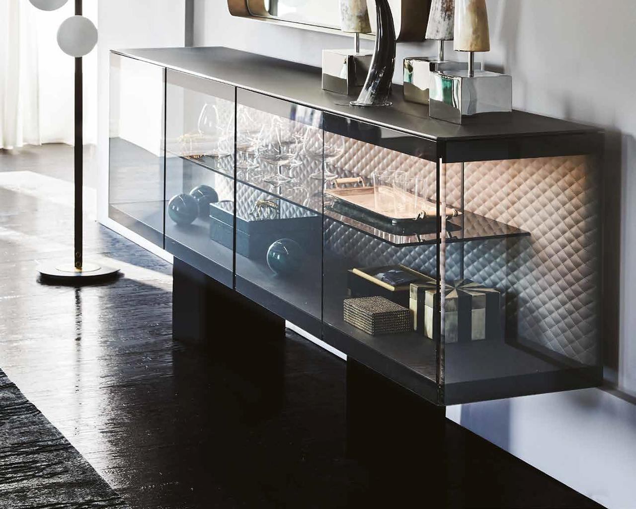 BOUTIQUE Glass sideboard with doors