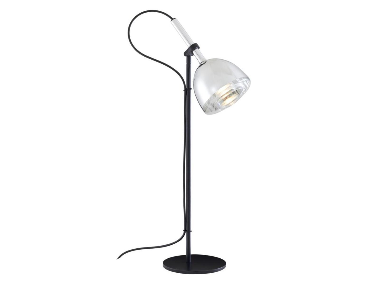 CHROME BELL LED adjustable glass and steel desk lamp
