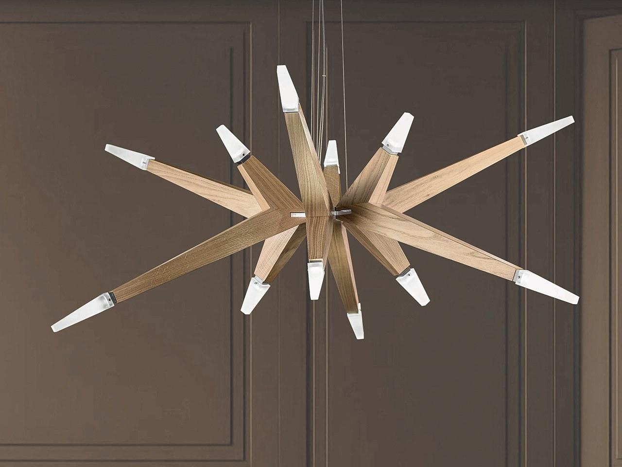 FLASHWOOD S12 140 LED oak chandelier