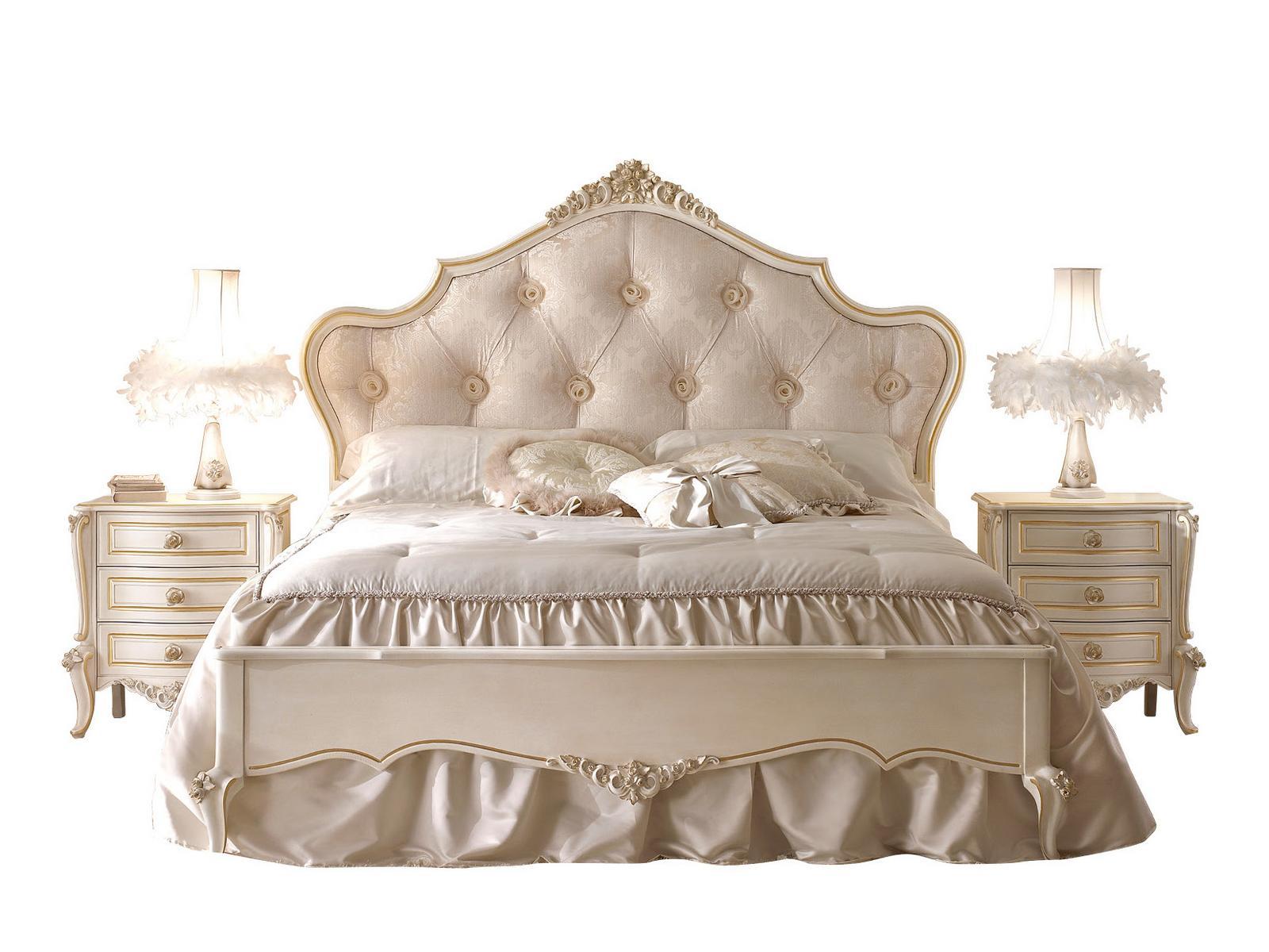 MICHELANGELO Double bed with upholstered headboard