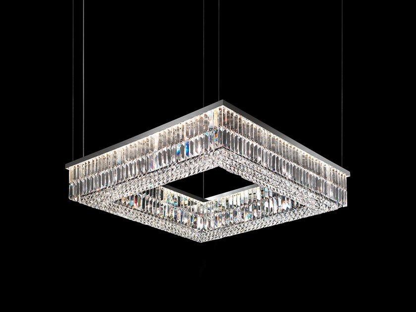 IMPERO &AMP; DECO VE 760 S SQ Incandescent metal pendant lamp with crystals
