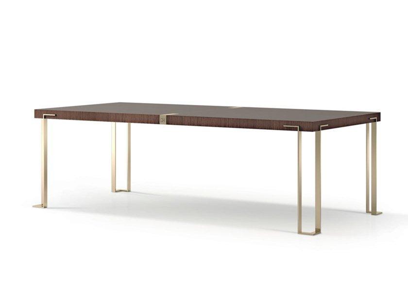 7953 Rectangular wooden table with metal legs