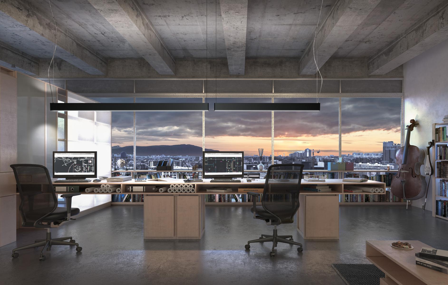 GIANO LED direct-indirect light extruded aluminium pendant lamp