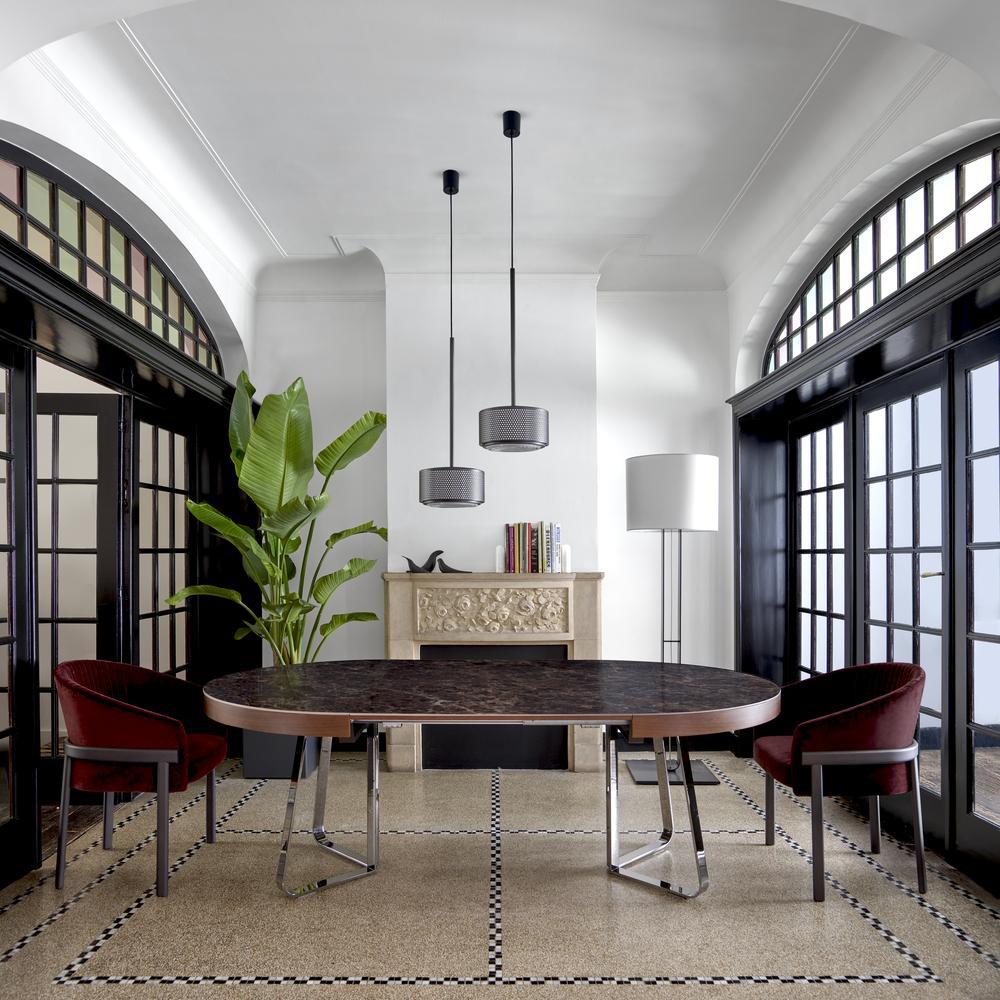 AVA Extending round porcelain stoneware dining table