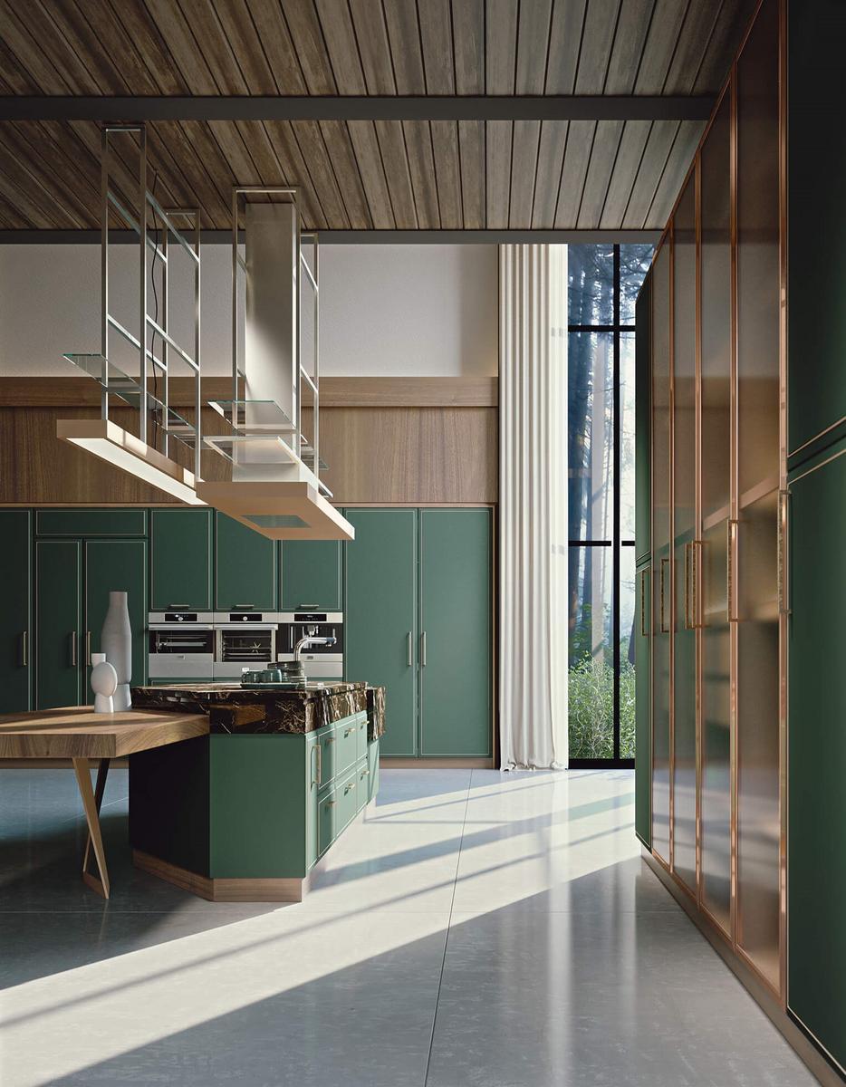 ESSENZA SUPERNATURAL GREEN AND COPPER Custom kitchen