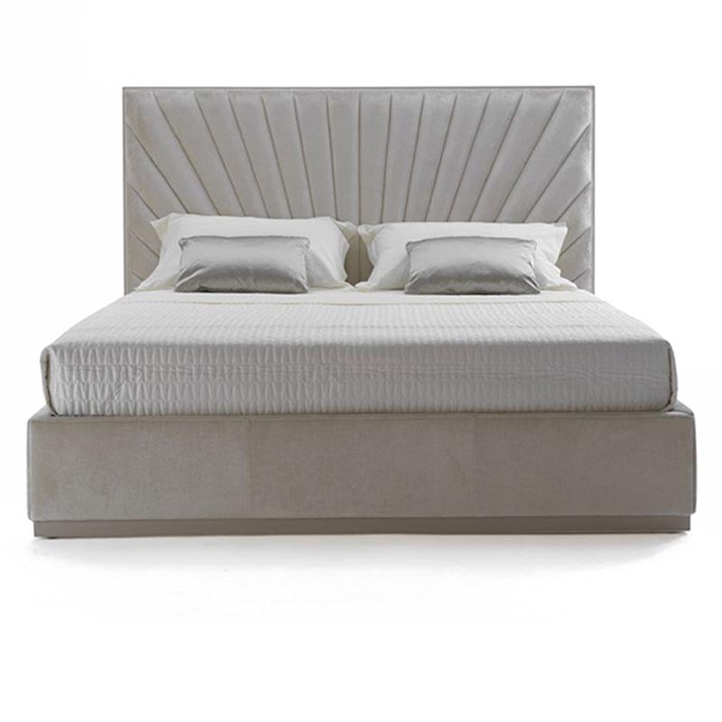 ELLIOT Fabric bed with upholstered headboard