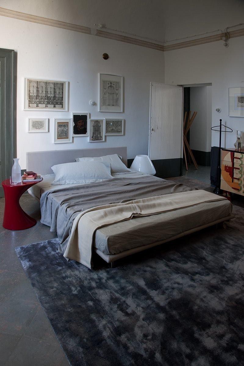 MILANO Fabric or leather height-adjustable double bed