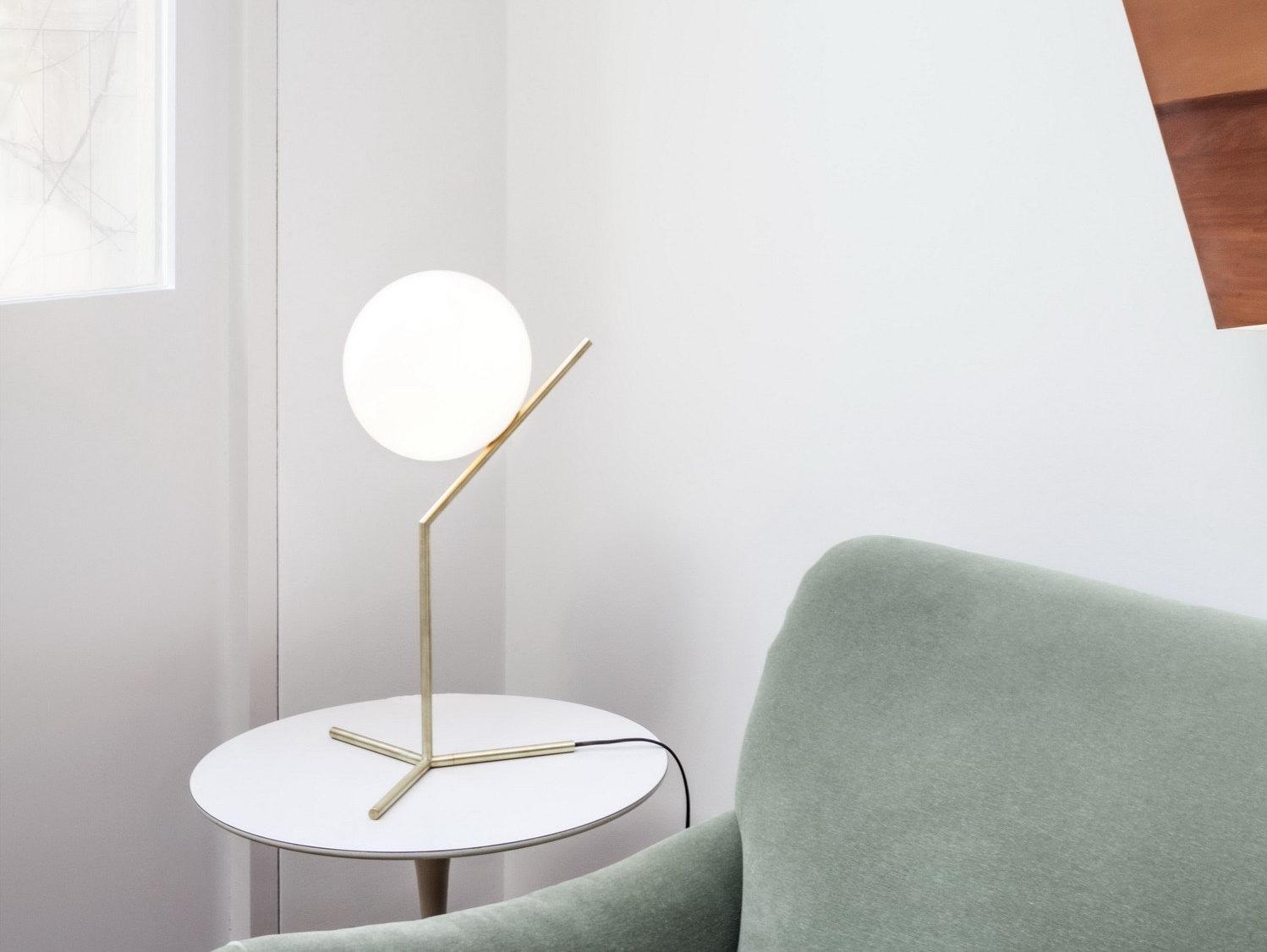 IC LIGHTS T1 HIGH Brass table lamp with dimmer