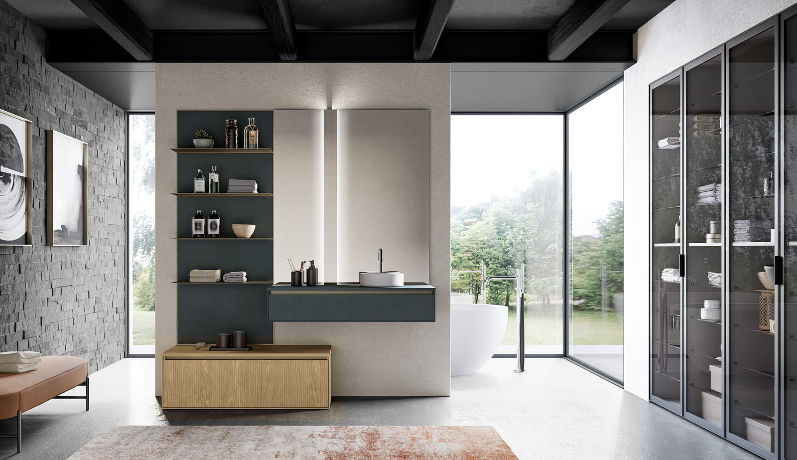 TRACCIA Glass bathroom