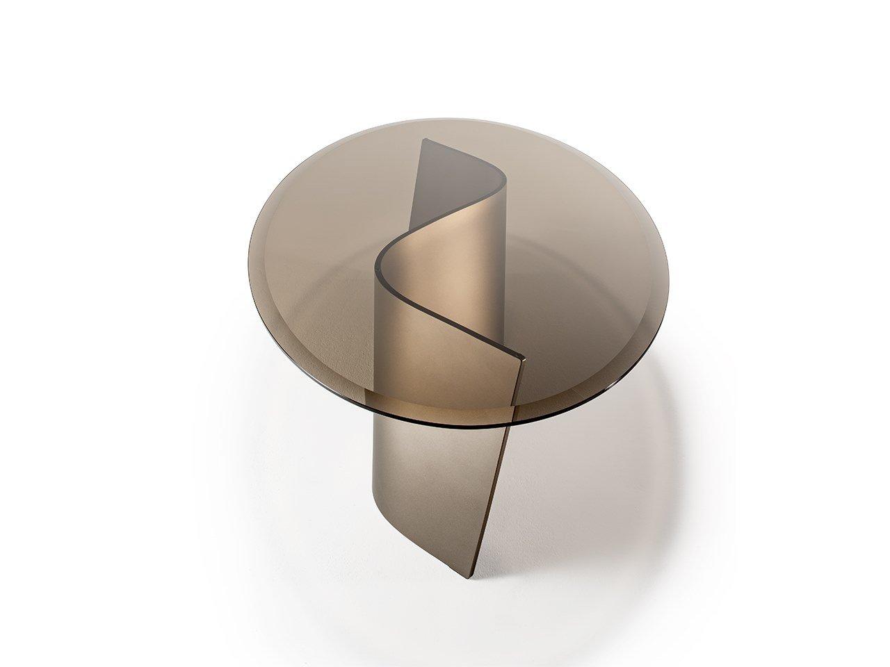 ESSE 40 Oval glass coffee table for living room
