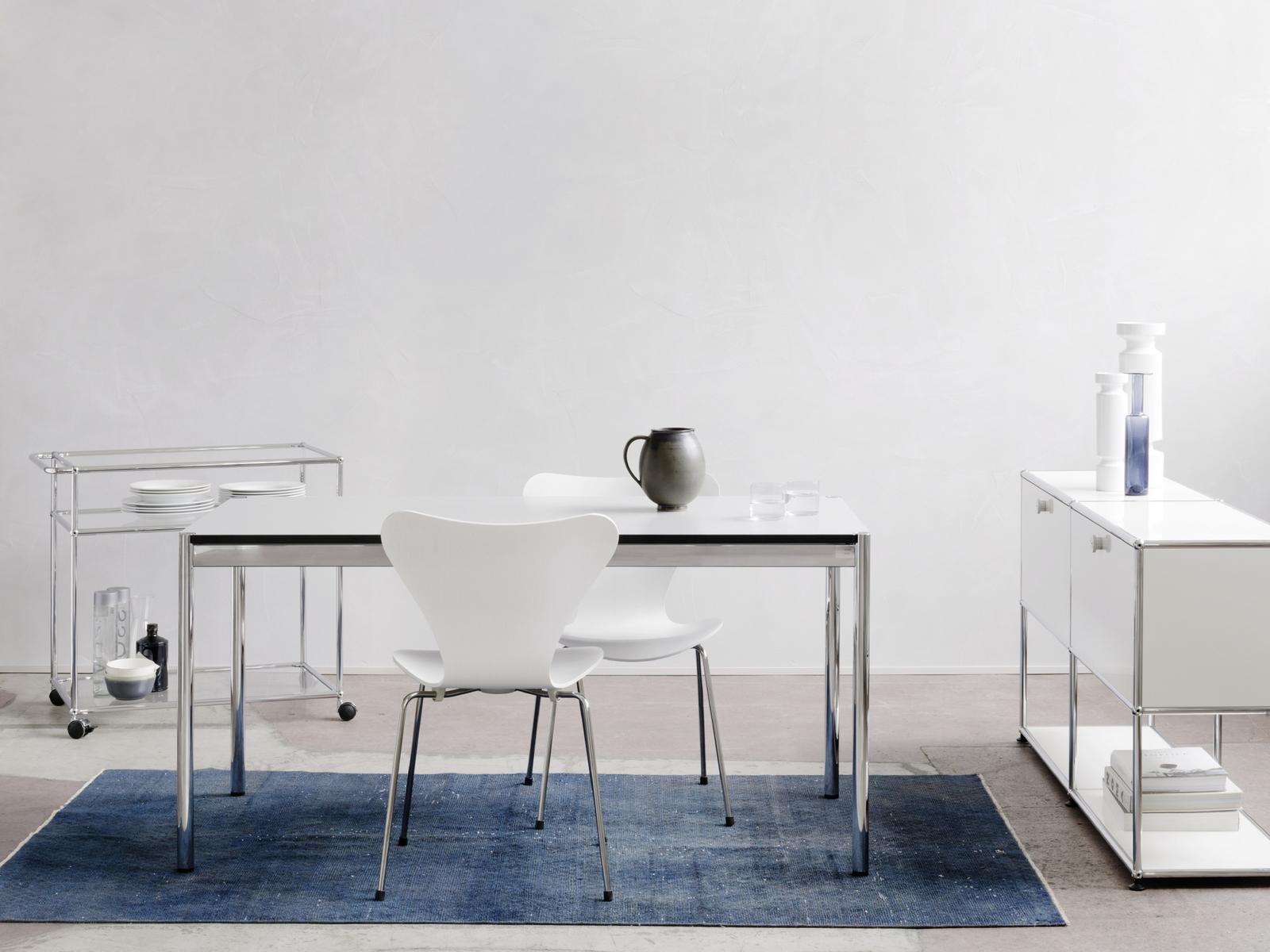 HALLER DINING TABLE Rectangular glass dining table