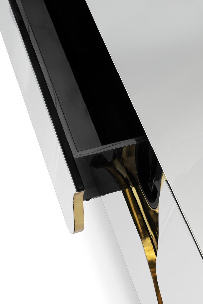 LAPIAZ Mirrored glass TV cabinet with drawers