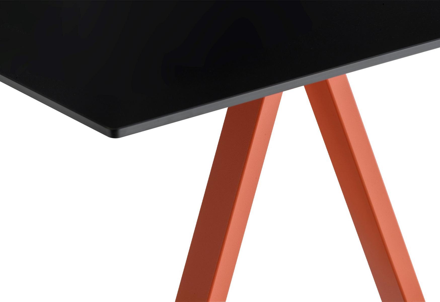 ARKI-DESK Table with steel trestle legs and solid laminate top