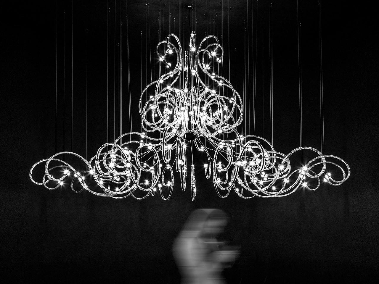 RAQAM Q5 LED metal chandelier with crystals