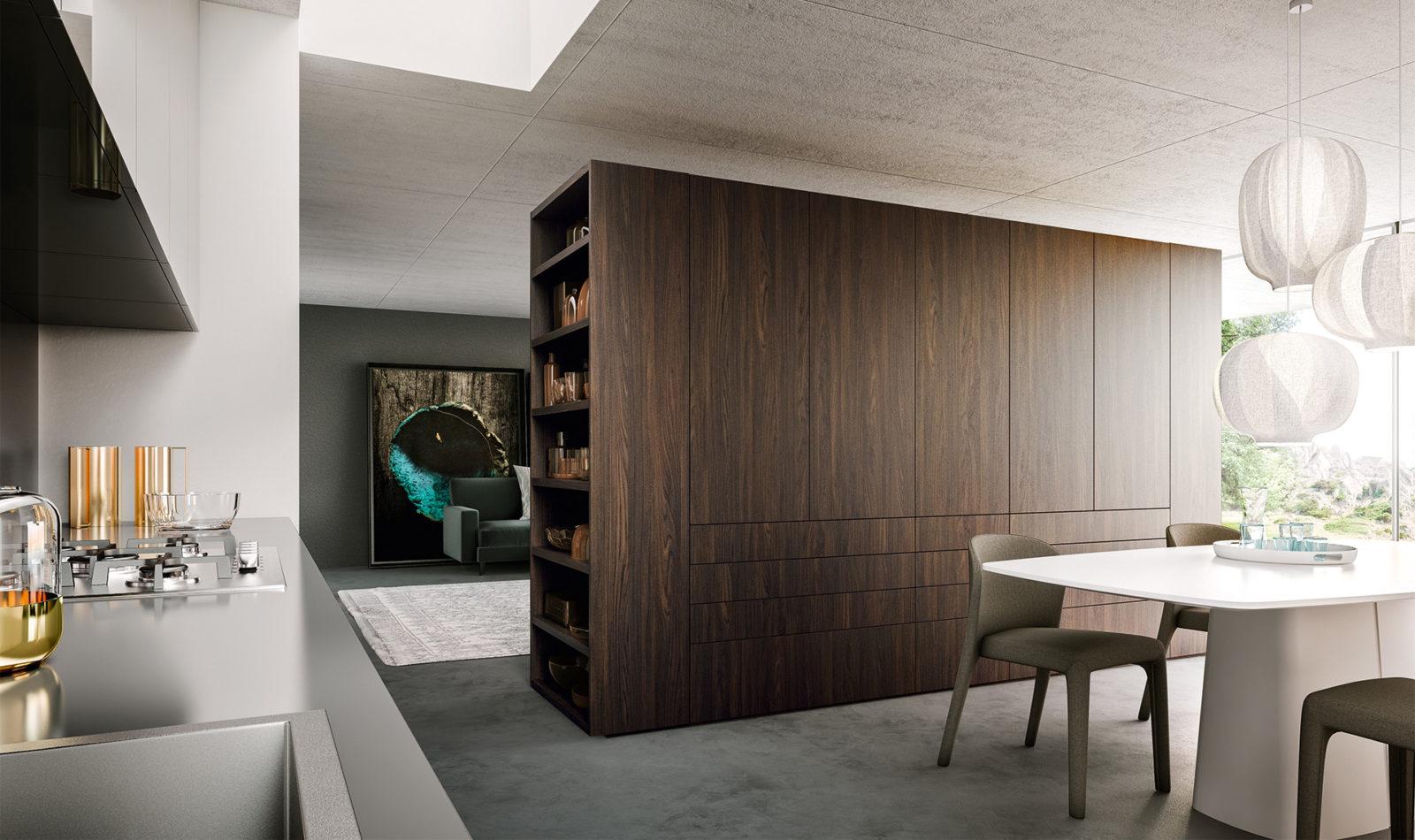 EVEN Modular lacquered wardrobe with drawers
