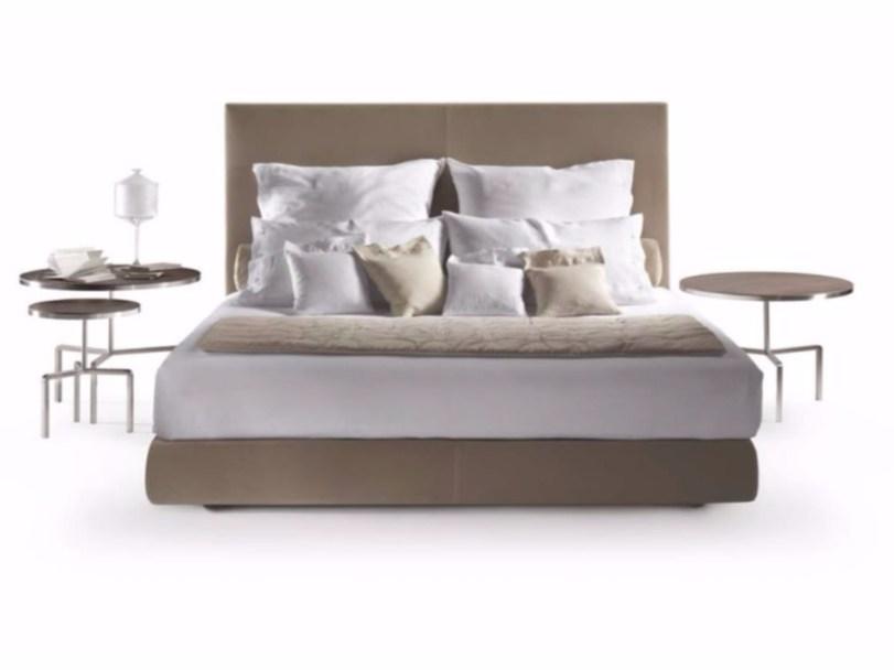 OLTRE Fabric double bed with upholstered headboard