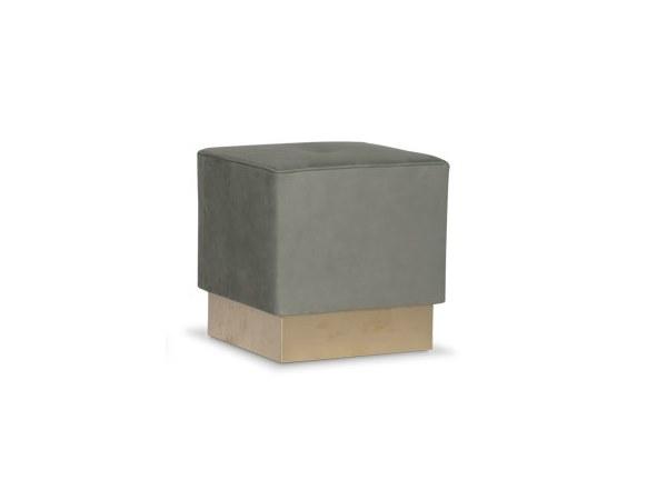 ANAIS Square leather pouf