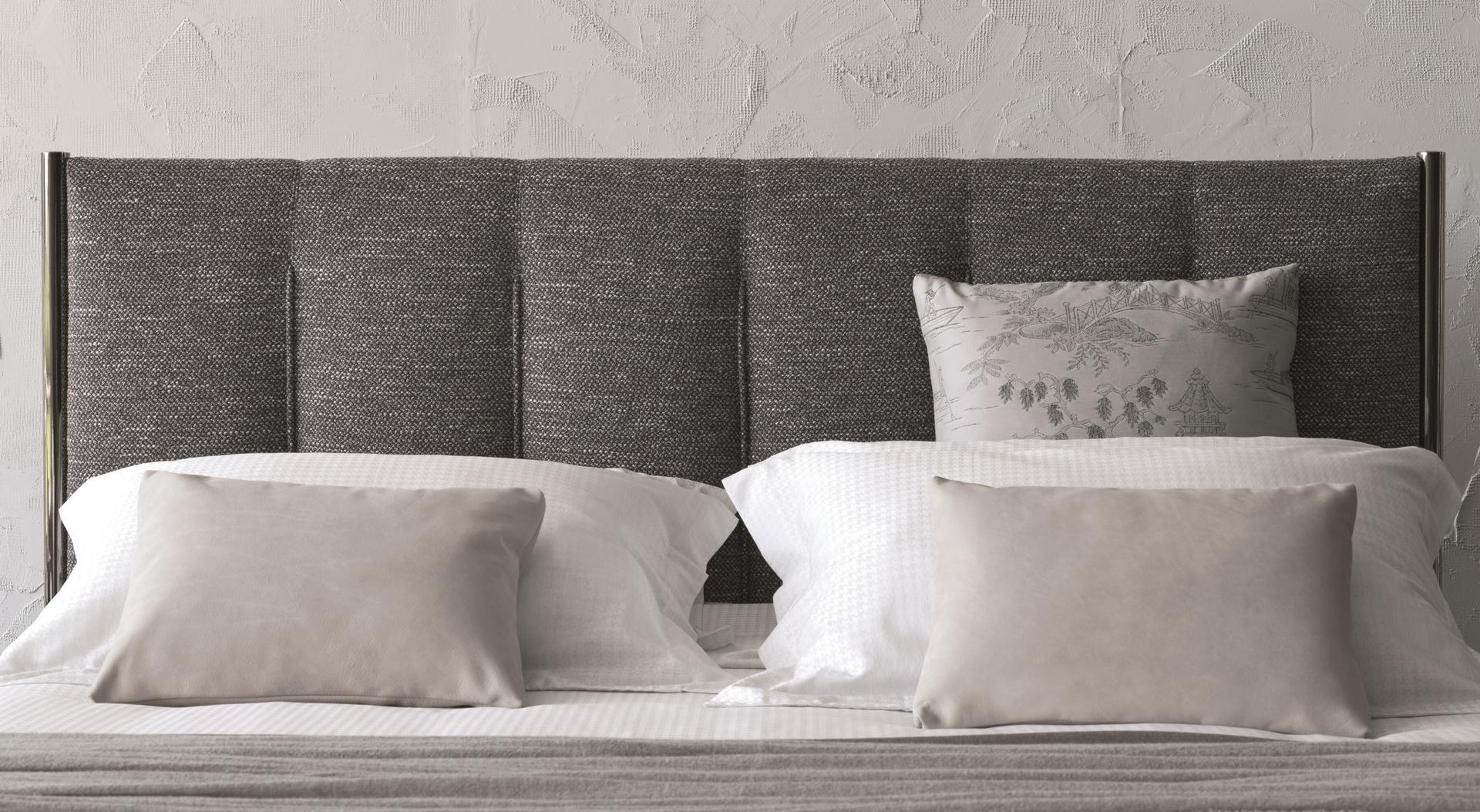 KOI Fabric double bed with high headboard