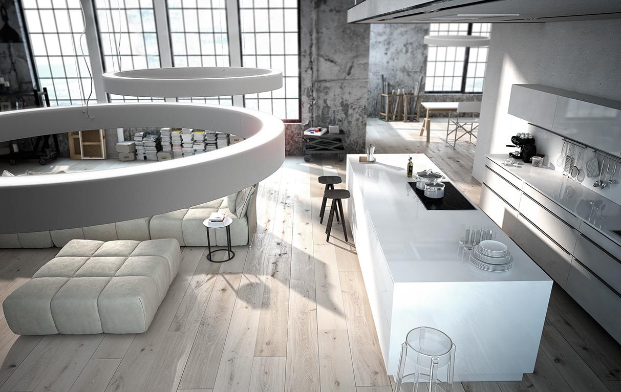 GOLDEN RING Direct-indirect light aluminium pendant lamp