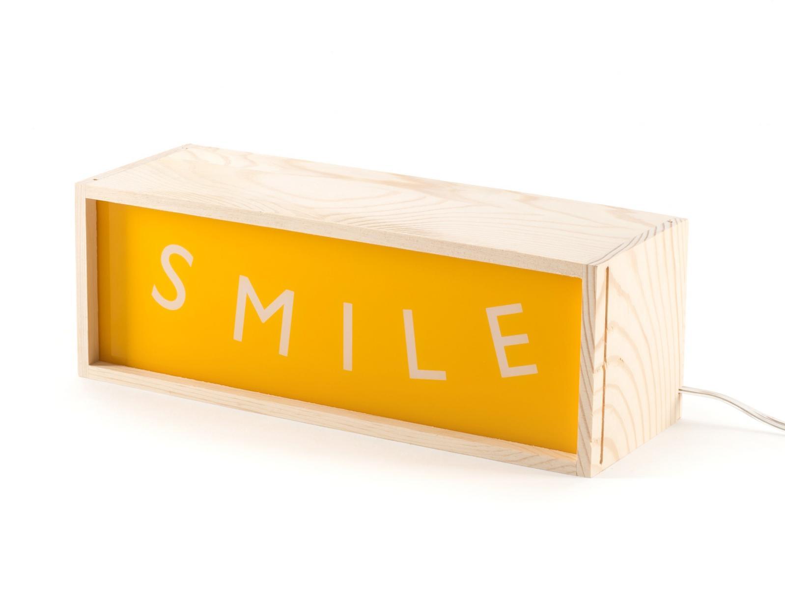 SMILE LED wooden table lamp