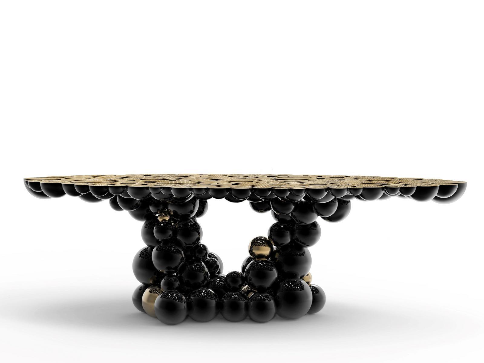NEWTON Oval brass dining table