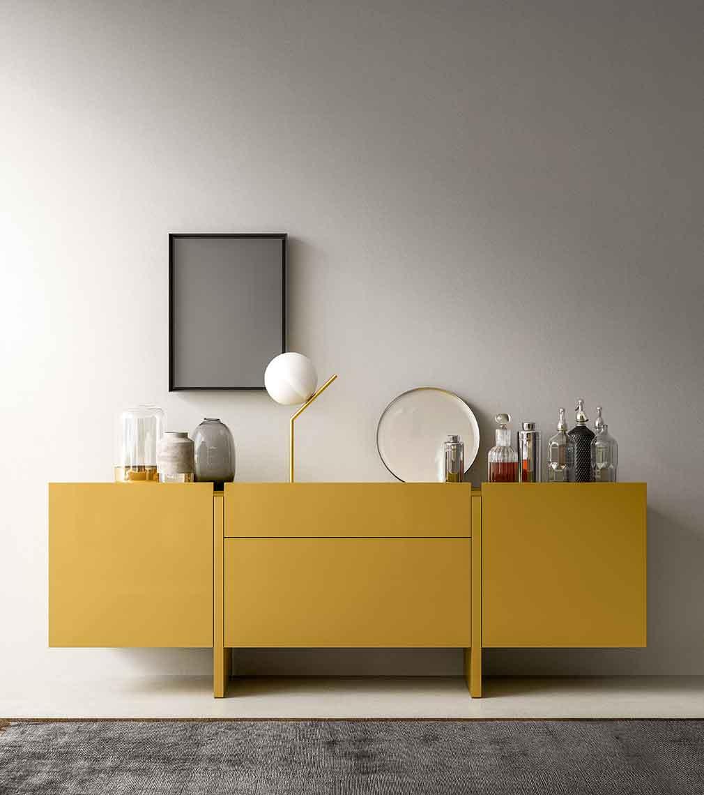 RECTA Modular veneer sideboard with doors
