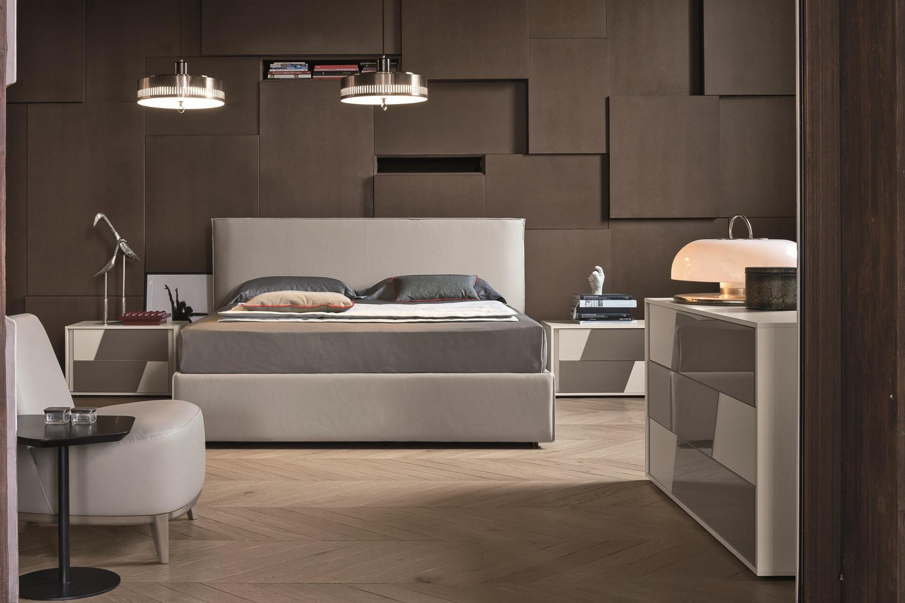 ZENO Upholstered leather double bed