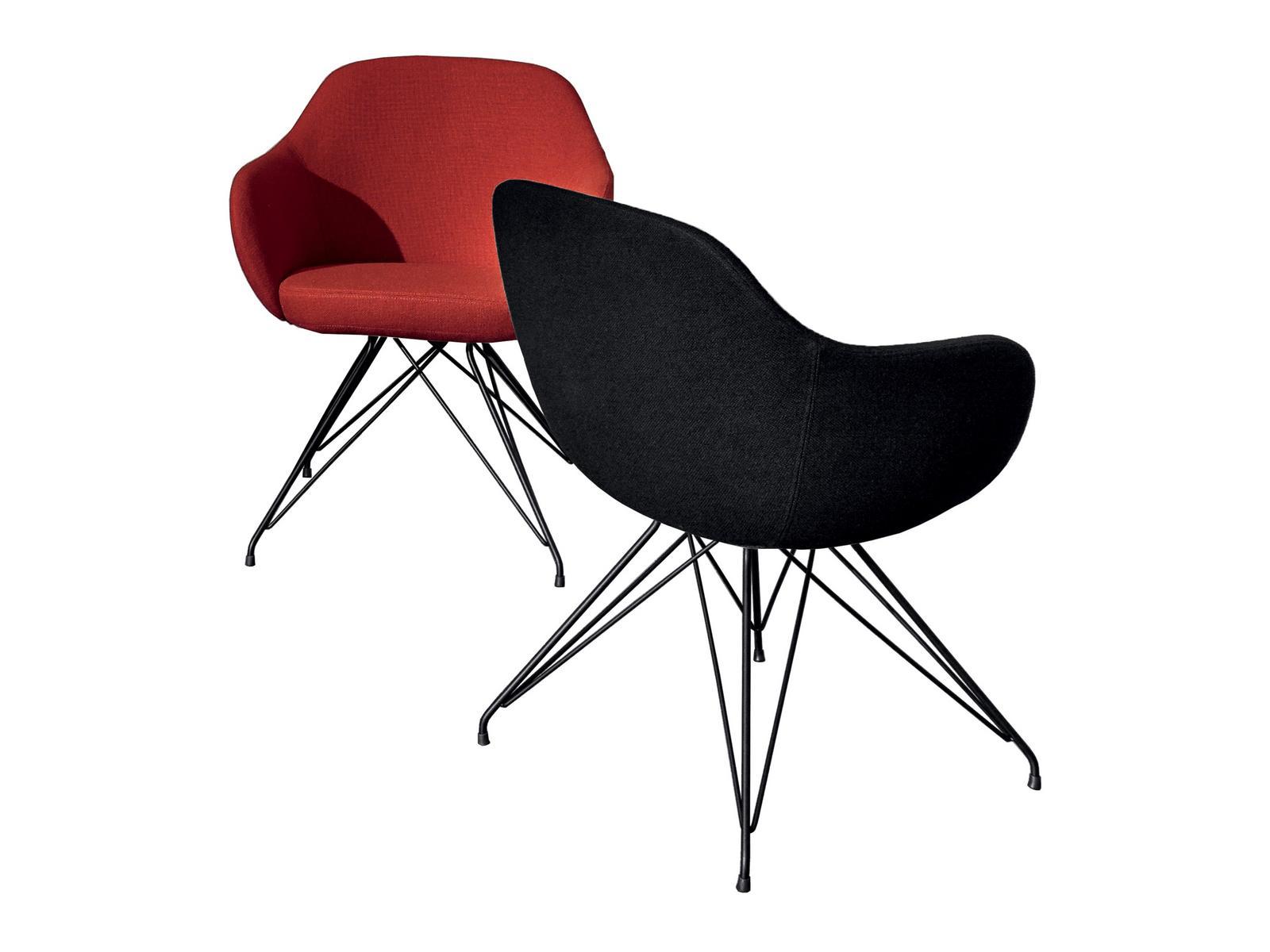 CADIRA Upholstered fabric chair with armrests